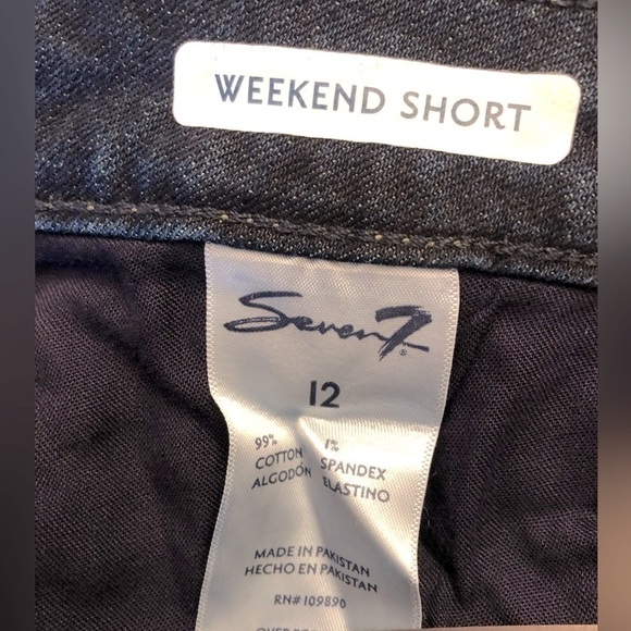 Seven7 Slimming 5” Dark Denim Shorts 12 NWT - Picture 3 of 10